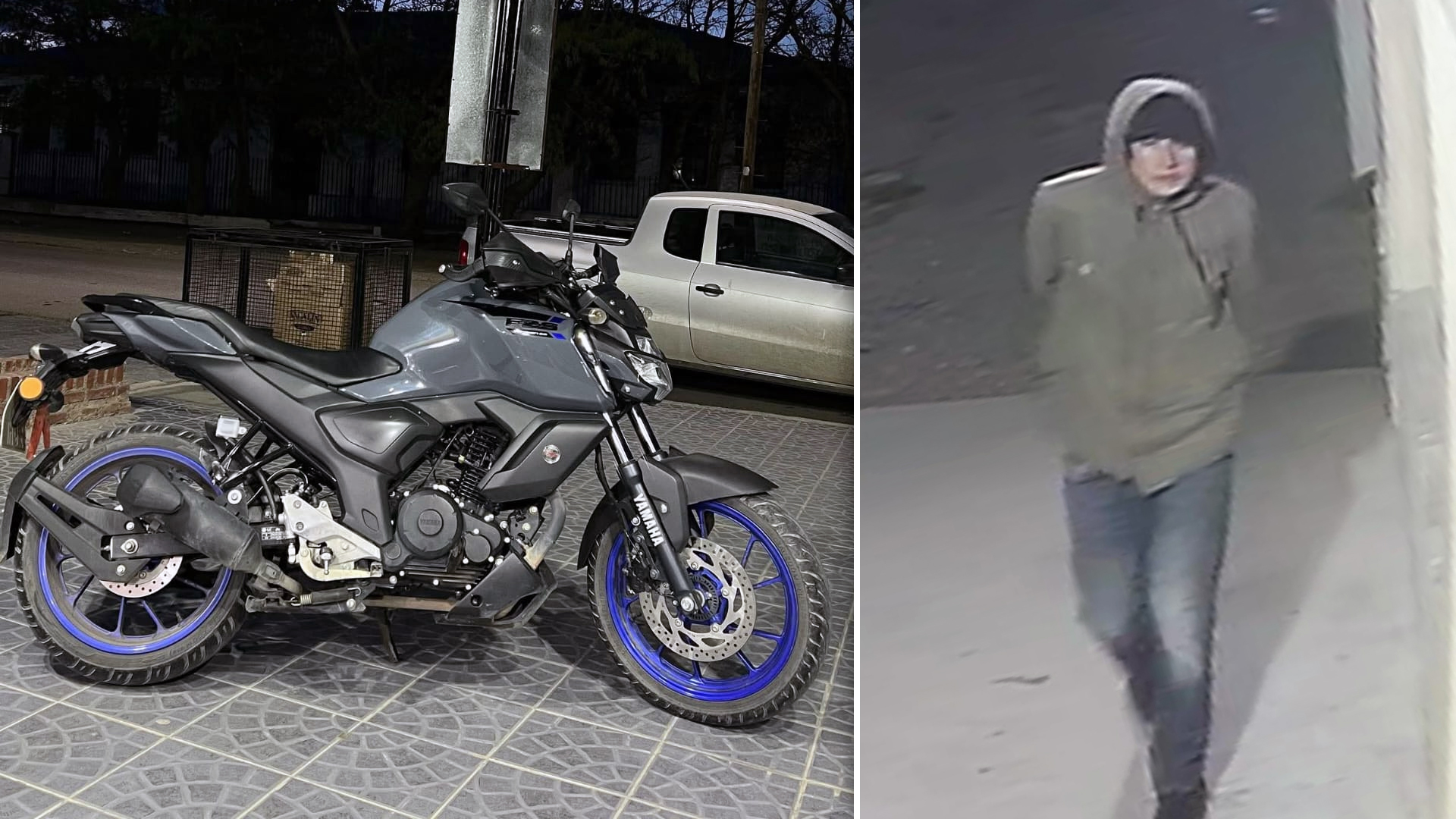  El rodado denunciado como sustraído y el sospechoso. FOTO: LA OPINIÓN AUSTRAL