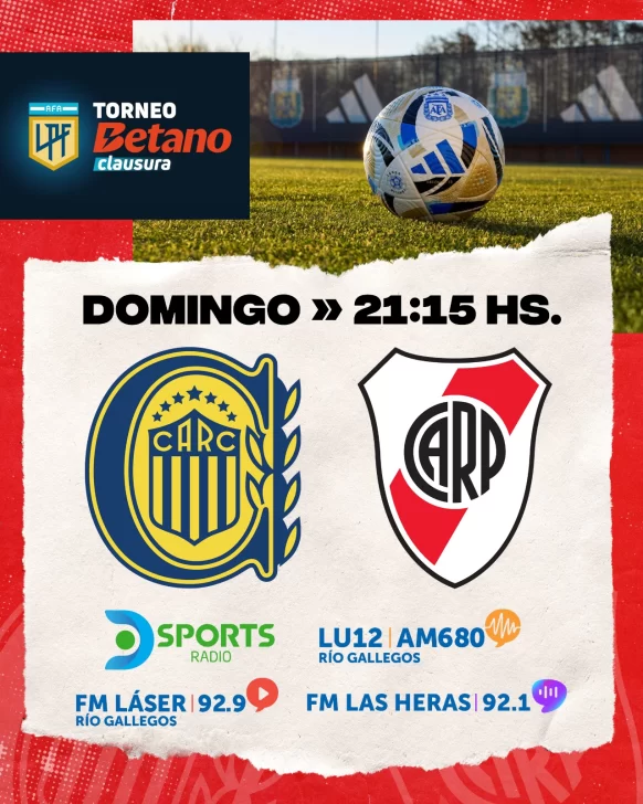 Pelota Libre o Fútbol Libre: cómo ver en vivo Rosario Central vs. River, por el Torneo Clausura
