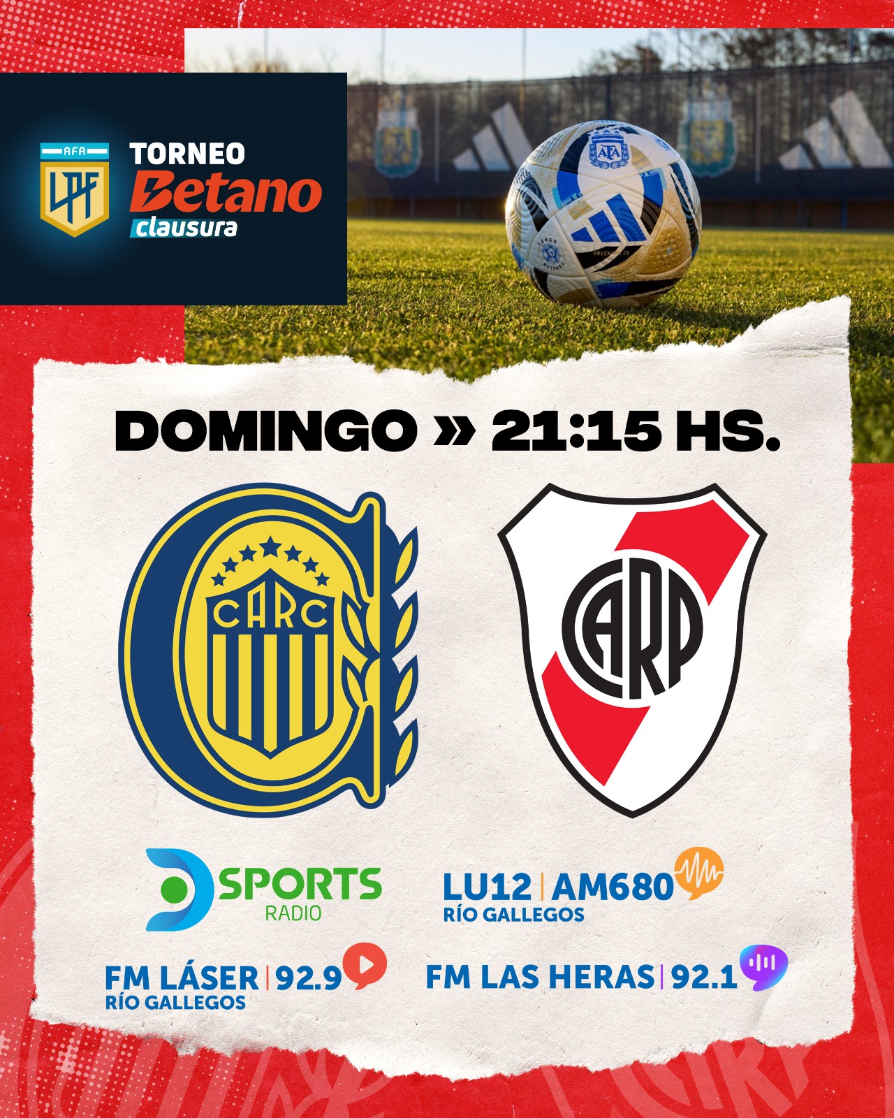Pelota Libre o Fútbol Libre: cómo ver en vivo Rosario Central vs. River, por el Torneo Clausura