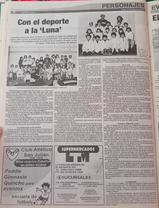 Falleció Víctor Hugo Luna, veterano de Malvinas y referente de la educación física en Río Gallegos