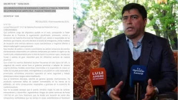 Santa Cruz: la emergencia climática es por el plazo de treinta días