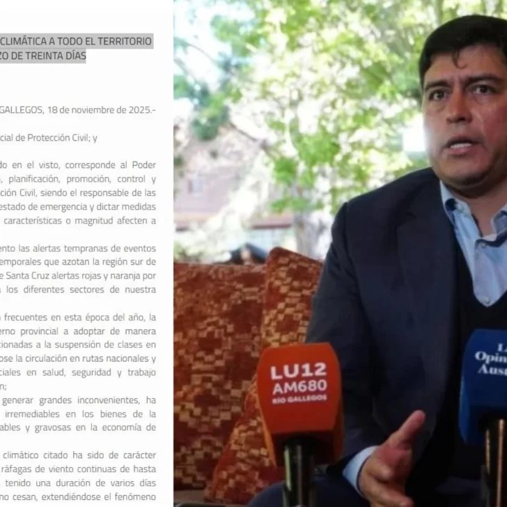 Santa Cruz: la emergencia climática es por el plazo de treinta días