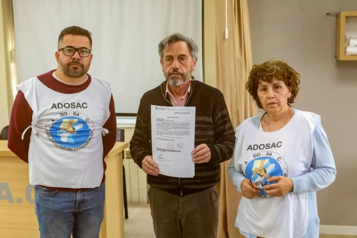  De izquierda a derecha: César Alegre (Secretario General), Miguel del Plá (Paritario) y Adriana Astolfo (Secretaria Adjunta).