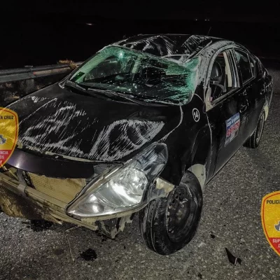 Remisero volcó en El Calafate y fue trasladado al hospital