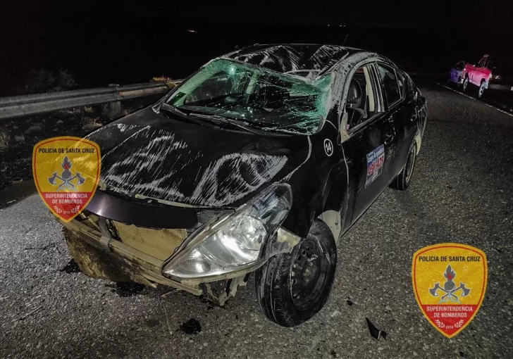 Remisero volcó en El Calafate y fue trasladado al hospital