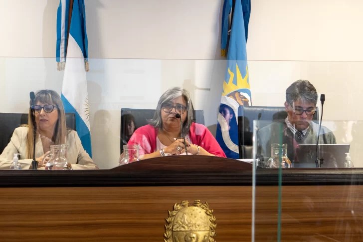 Yamila Borquez, María Alejandra Vila y Jorge Yance, los jueces del caso. FOTO: LEANDRO FRANCO/ LA OPINIÓN AUSTRAL