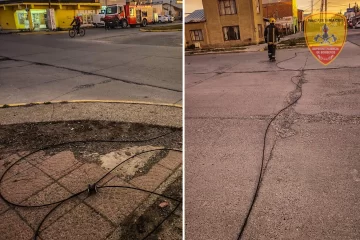 Un cable energizado activó un rápido despliegue en Río Gallegos Un cable energizado activó un rápido despliegue en Río Gallegos