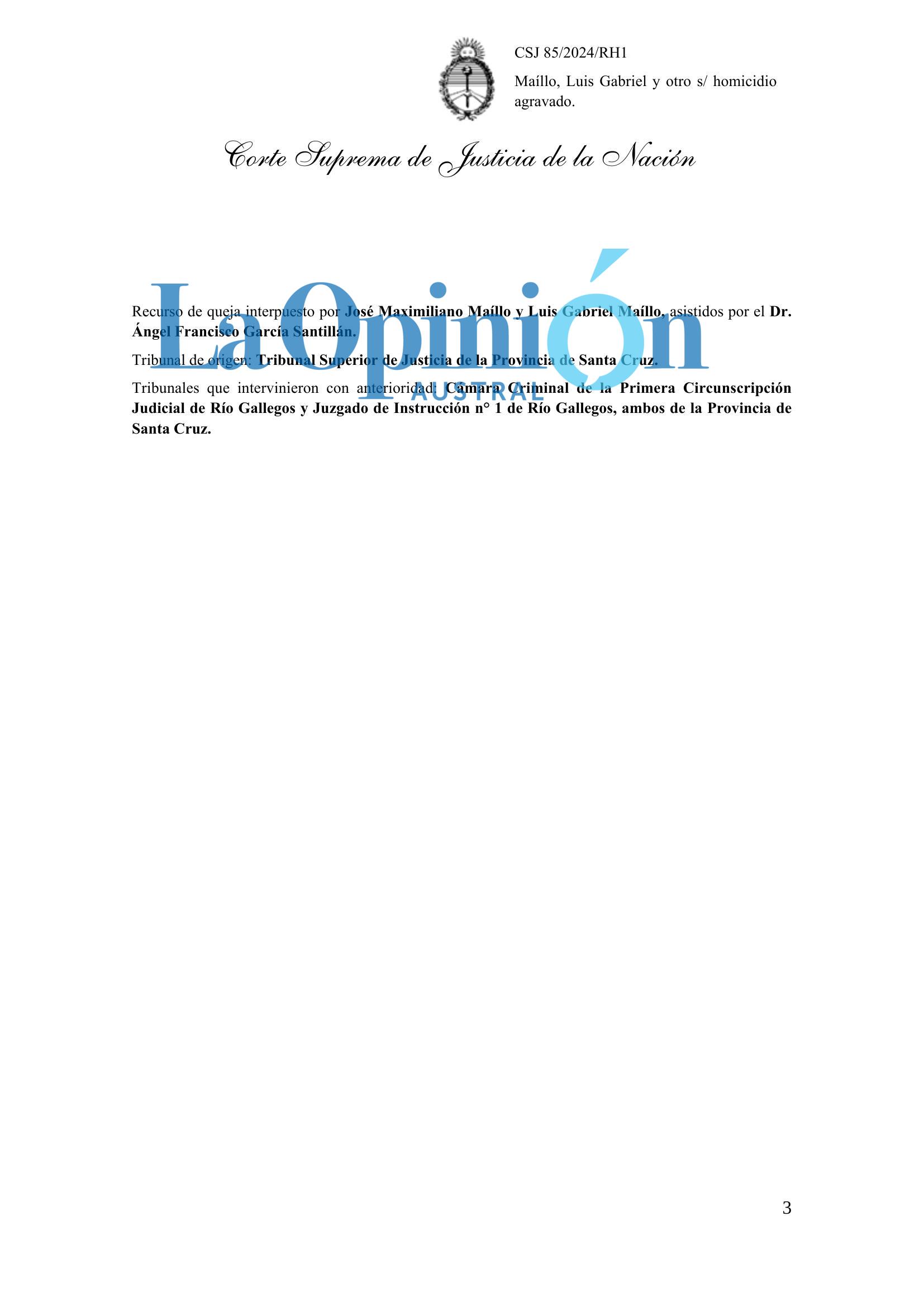 La Corte Suprema dejó firme la condena a prisión perpetua para los hijastros de Vicente Maillo