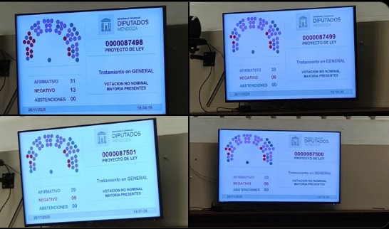  La medida sanción a los proyectos en la Cámara de Diputados de Mendoza. Ahora pasa al Senado.