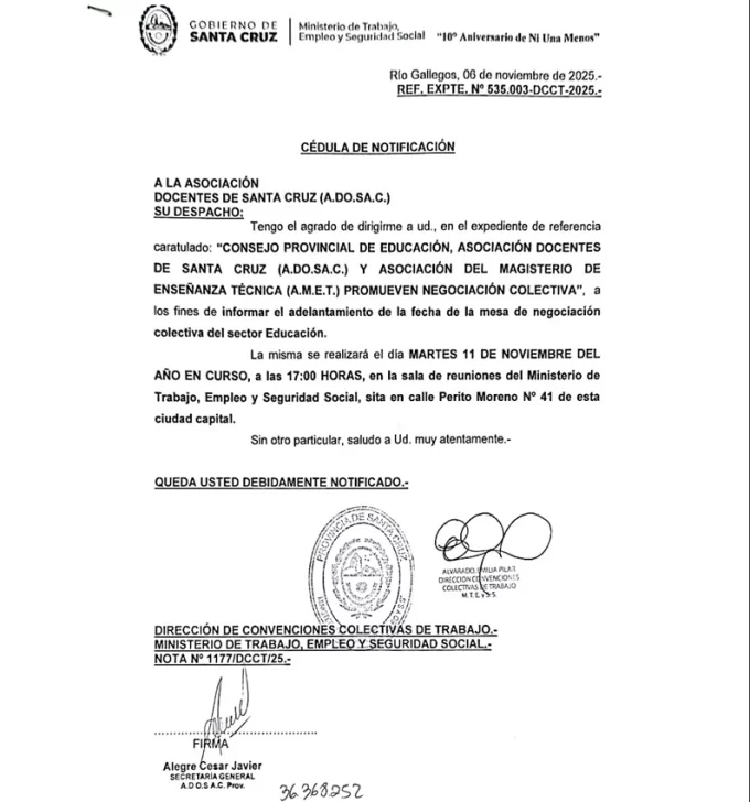  La citación a negociación colectiva por parte del ministerio de Trabajo.