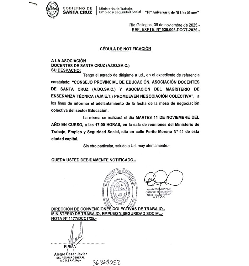  La citación a negociación colectiva por parte del ministerio de Trabajo.