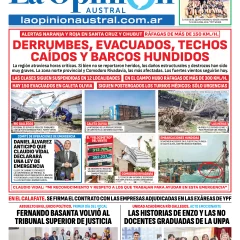Tapa del Diario La Opinión Austral edición impresa del martes 18 de noviembre de 2025, Río Gallegos, Santa Cruz, Argentina