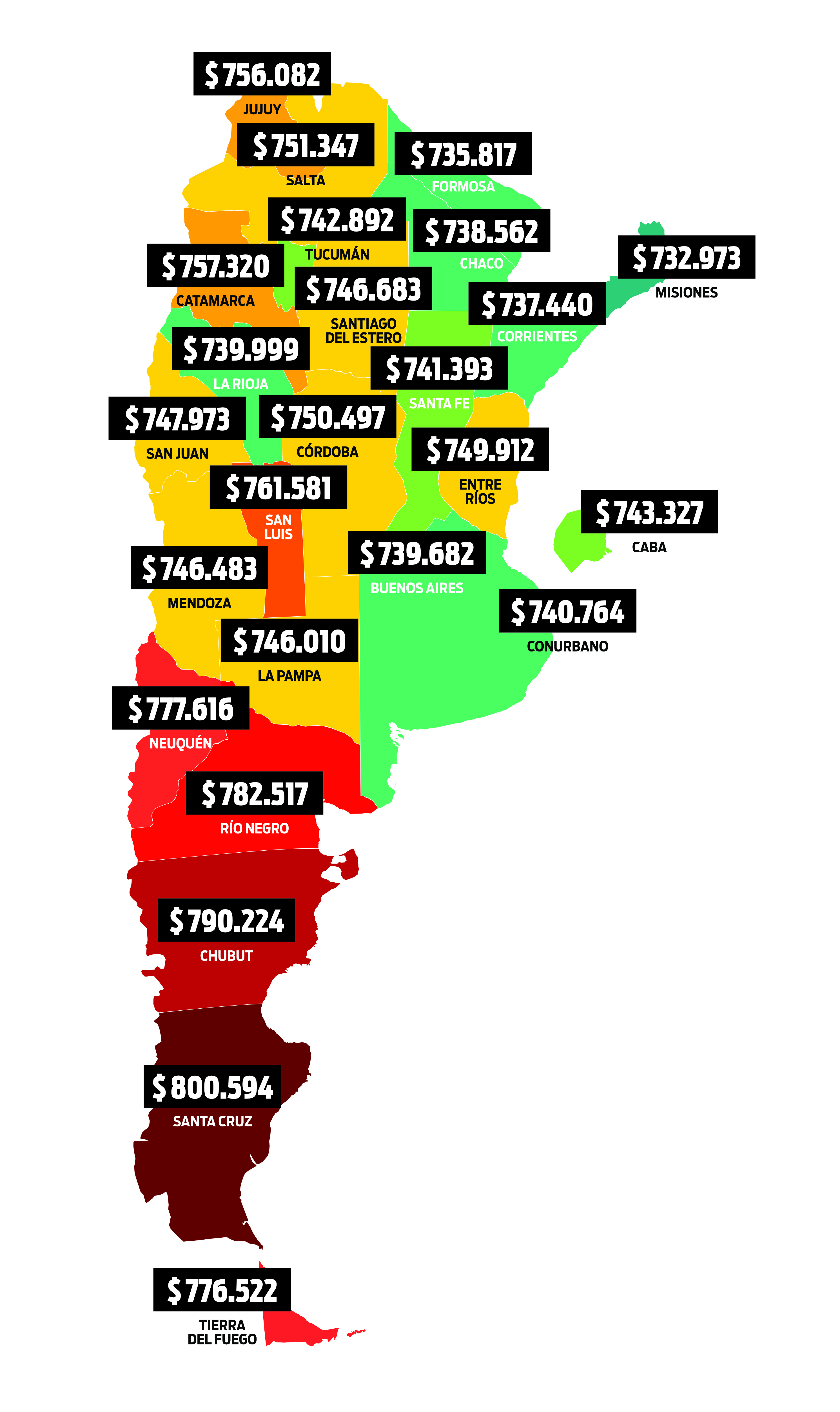  Así es el mapa de costos del 