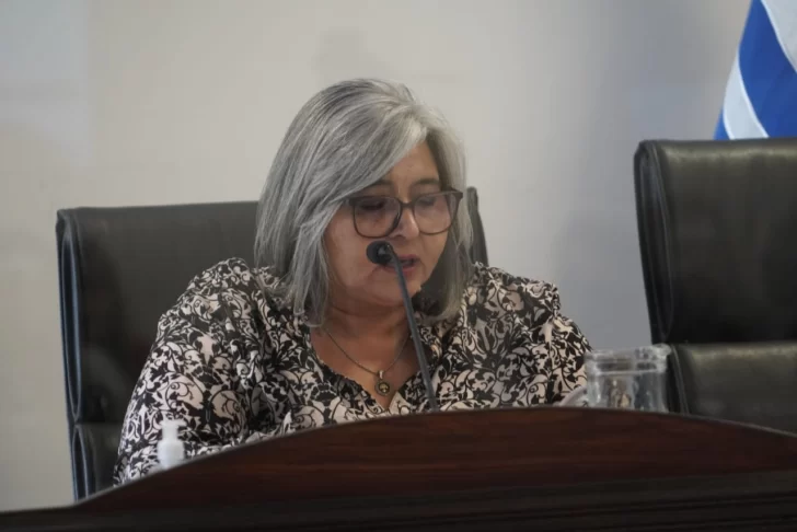  María Alejandra Vila, mientras daba a conocer la sentencia. FOTO: LEANDRO FRANCO/LA OPINIÓN AUSTRAL