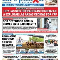 Tapa del Diario La Opinión Austral edición impresa del lunes 1 de diciembre de 2025, Río Gallegos, Santa Cruz, Argentina