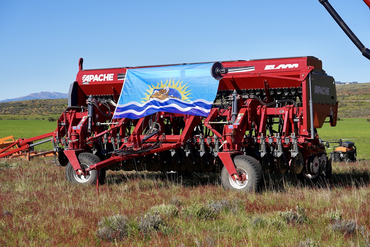  Una sembradora de granos finos y gruesos que formó parte de las prácticas de siembra.