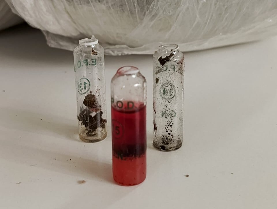  El reactivo a la sustancia. FOTO: GENDARMERÍA NACIONAL