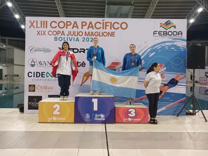 Copa Pacífico y Julio Maglione: oro en 1500 para Dana García y primera medalla para Joaquín Zuleta en Cochabamba