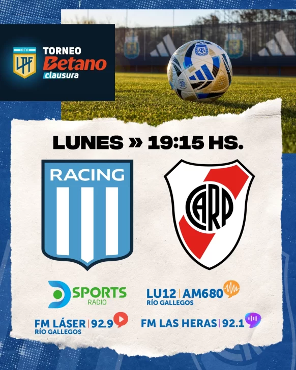 Pelota Libre, Roja Directa o XuperTV: dónde ver Racing vs. River, por el Torneo Clausura 2025