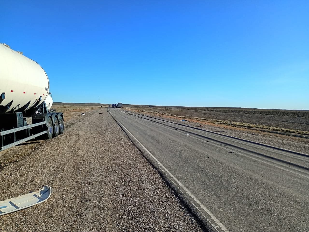  El estado de la ruta 3 en el tramo entre Tres Cerros y Fitz Roy.