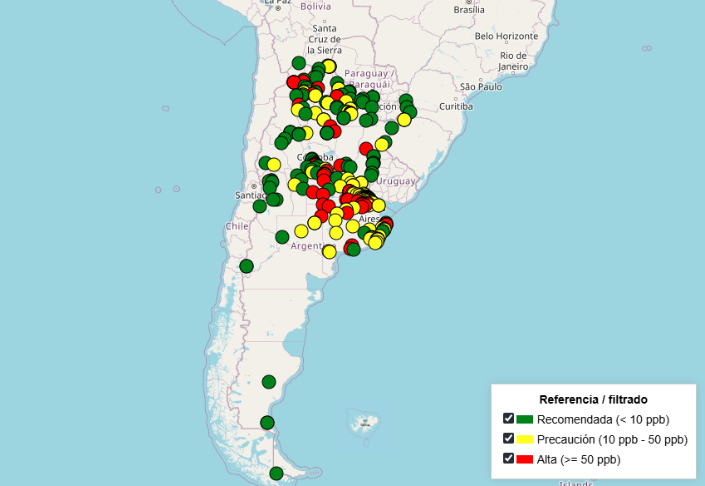  Mapa de arsénico elaborado por el Instituto Tecnológico de Buenos Aires (ITBA)