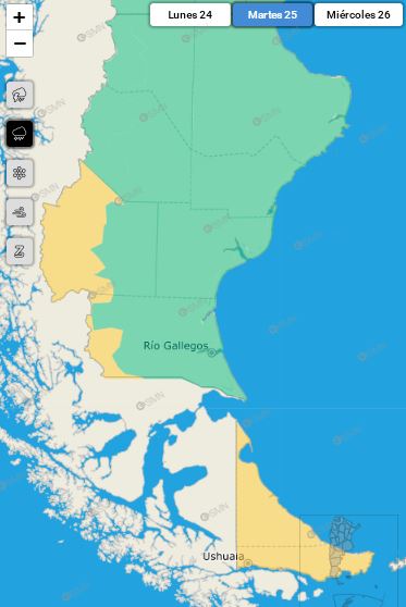 Alerta por fuertes lluvias afectará un sector de Santa Cruz este martes y miércoles