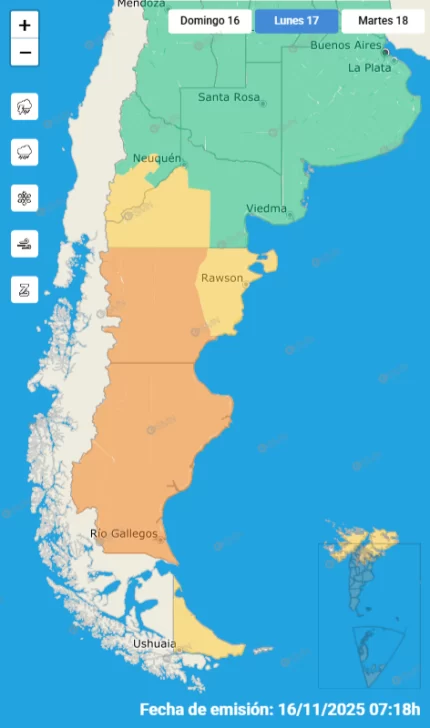 Corte total de rutas en Santa Cruz por alerta naranja: desde qué hora rige las restricción de circulación de este lunes