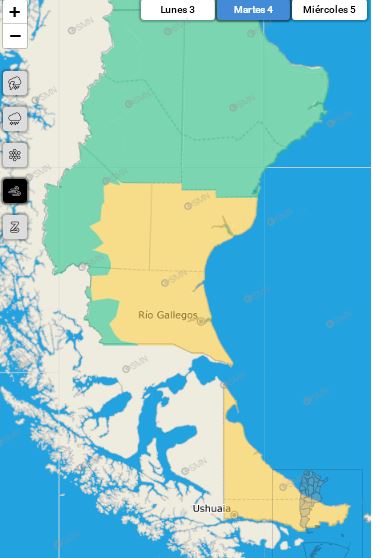 Seguirá la alerta por viento en algunas zonas de Santa Cruz este martes: qué precauciones tomar