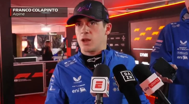 Franco Colapinto fue crítico tras su debut en el GP de Las Vegas: “El auto estaba inmanejable”