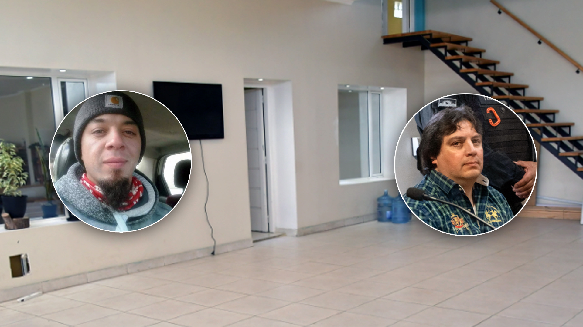  La víctima, el pasillo donde ocurrió el hecho y el acusado. FOTO: JOSÉ SILVA/LA OPINIÓN AUSTRAL