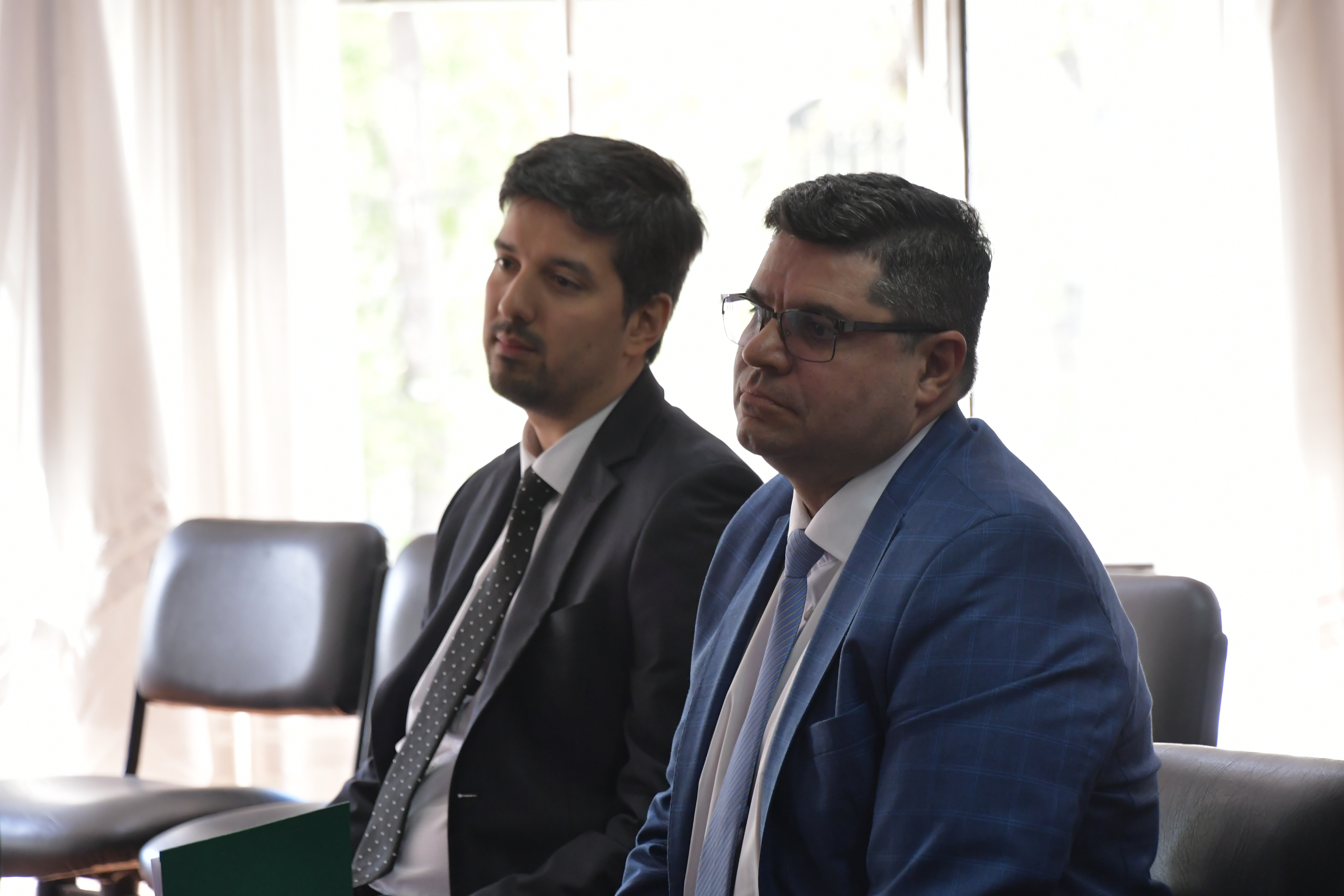  Gerardo Valderrama y Aníbal Sosa candidatos suplentes de ambas listas de empleados judiciales para el Consejo de la Magistratura. FOTO: JUAN PALACIOS / LA OPINIÓN AUSTRAL.