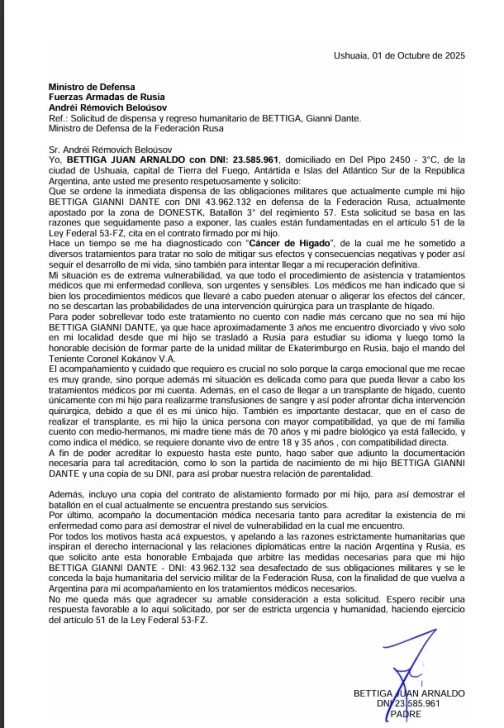 Joven patagónico viajó a Rusia para estudiar y fue enviado al frente de guerra en Ucrania: el desesperado pedido de su padre