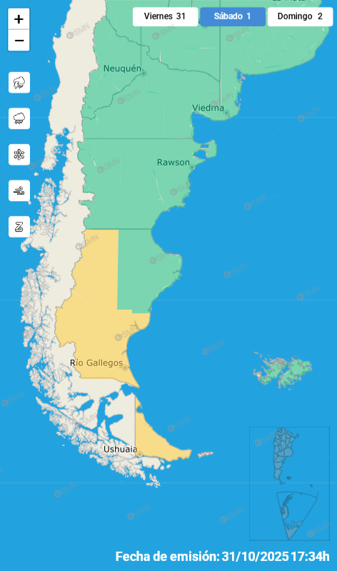  Alerta del sábado 1 de noviembre.