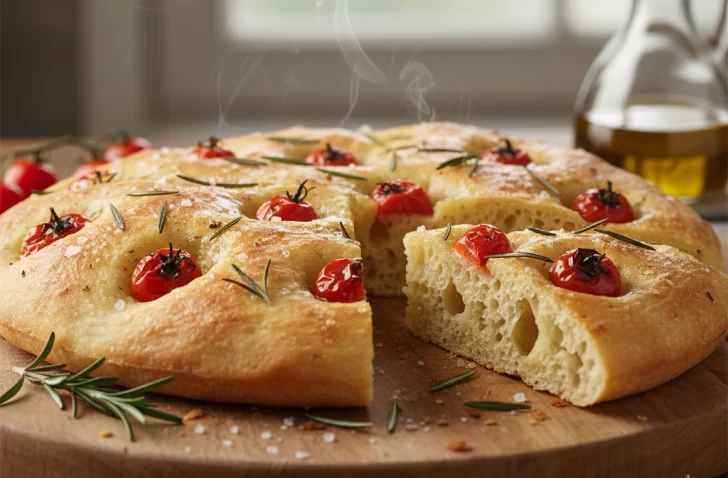Receta de focaccia italiana: un pan de corteza crocante e interior aireado