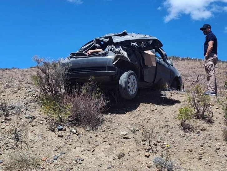  Así quedó el rodado en el que viajaba Luis Cativa.