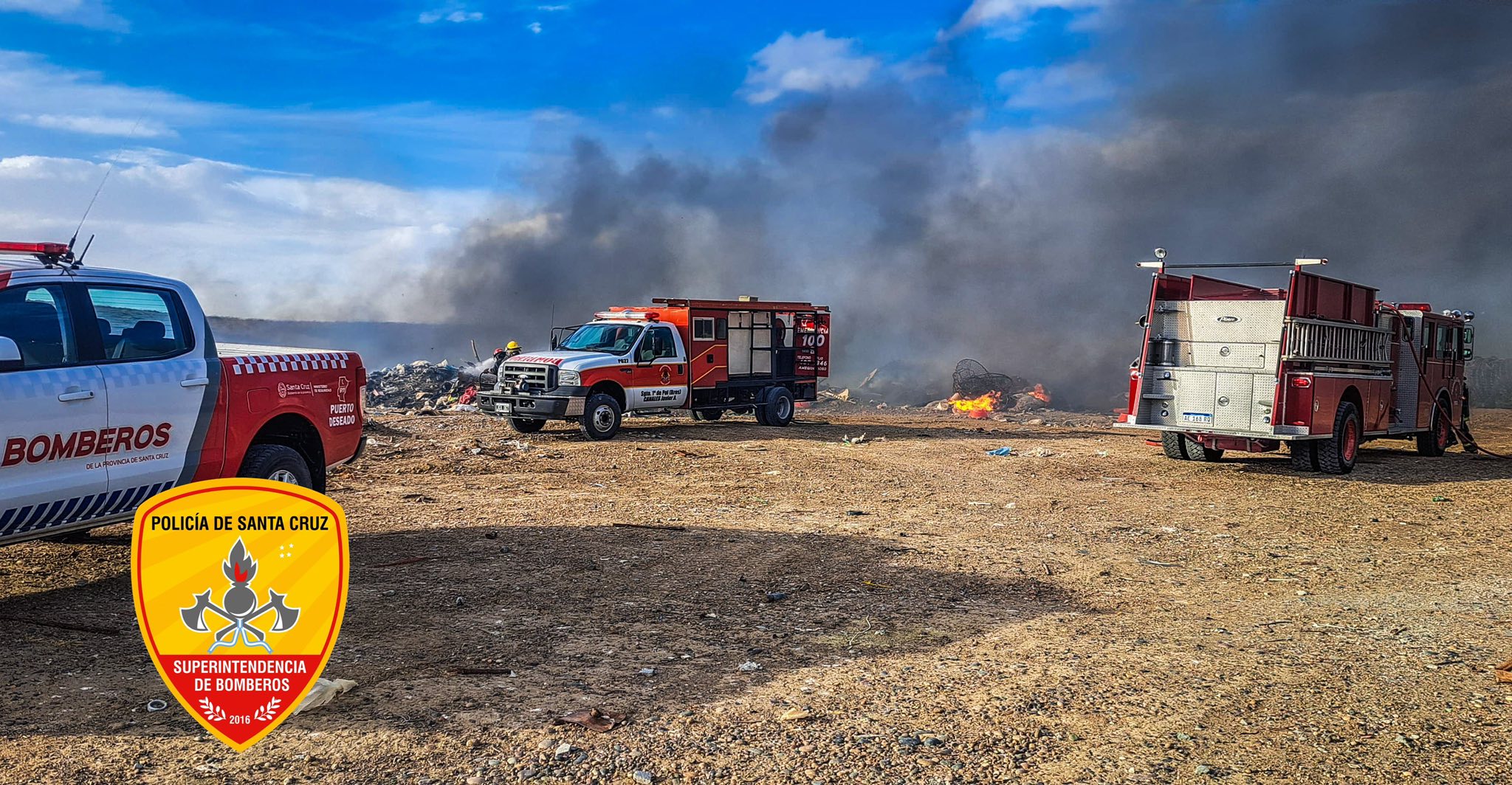 Sofocaron un incendio en el vaciadero de Puerto Deseado