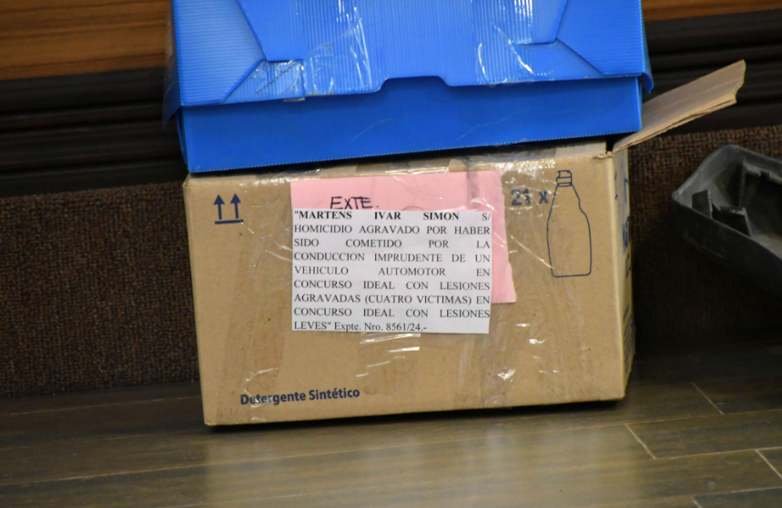  Parte de la evidencia secuestrada en la instrucción fue exhibida en el juicio. FOTO: JOSÉ SILVA/LA OPINIÓN AUSTRAL