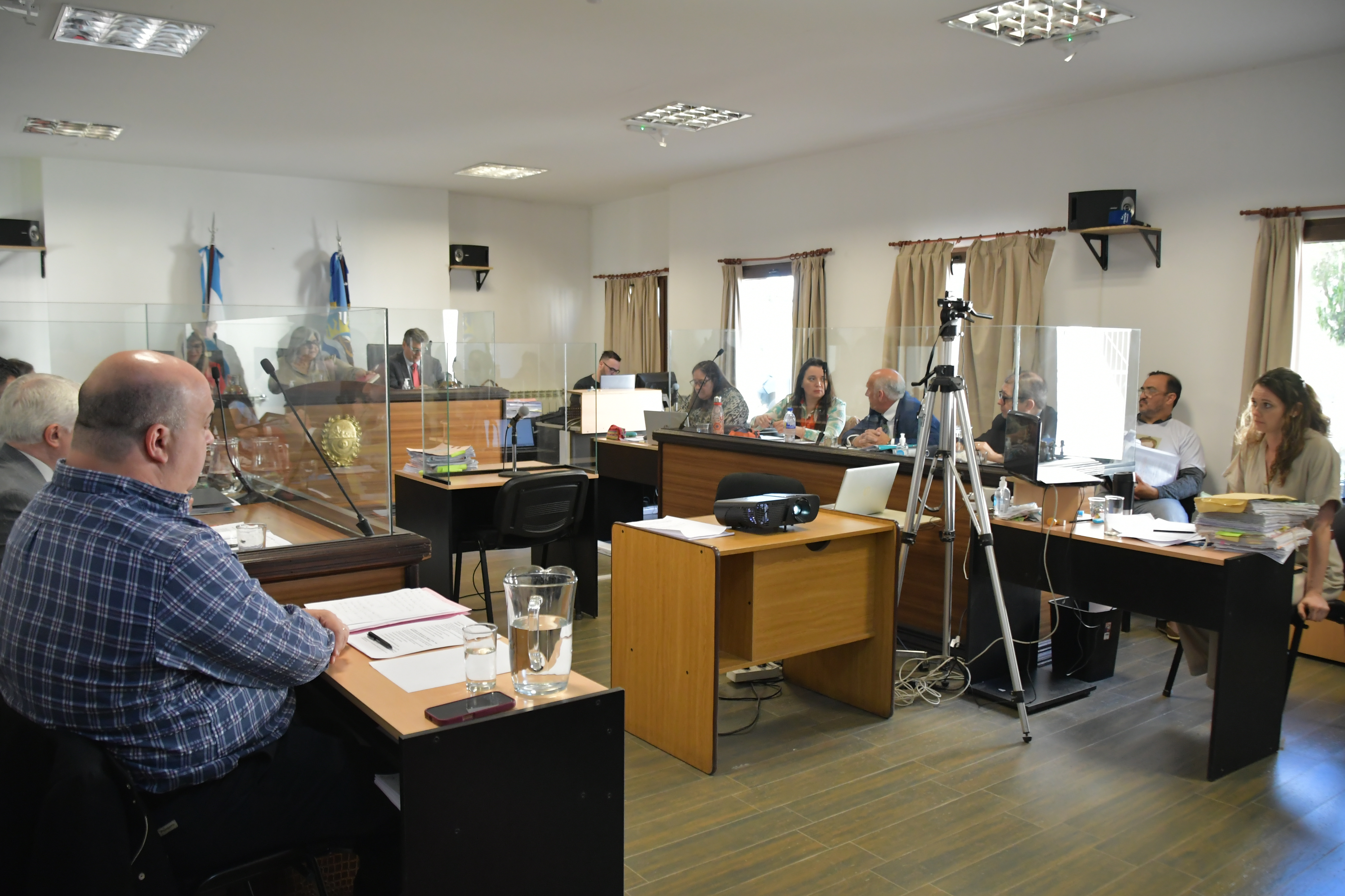  La sala de juicio este lunes, antes que comience la jornada de alegatos. JUAN PALACIOS/LA OPINIÓN AUSTRAL