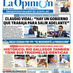 Tapa del Diario La Opinión Austral edición impresa del miércoles 31 de diciembre de 2025, Río Gallegos, Santa Cruz, Argentina