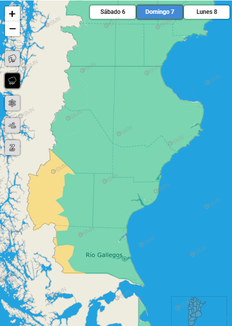 Alerta por lluvia para este domingo y lunes en Santa Cruz: qué zonas afectará