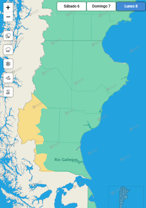 Alerta por lluvia para este domingo y lunes en Santa Cruz: qué zonas afectará
