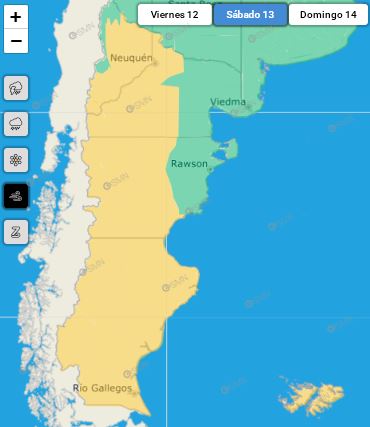 Doble alerta meteorológica para este sábado en Santa Cruz: se esperan fuertes vientos y lluvias
