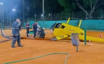 Un helicóptero cayó sobre una cancha de tenis en Palermo
