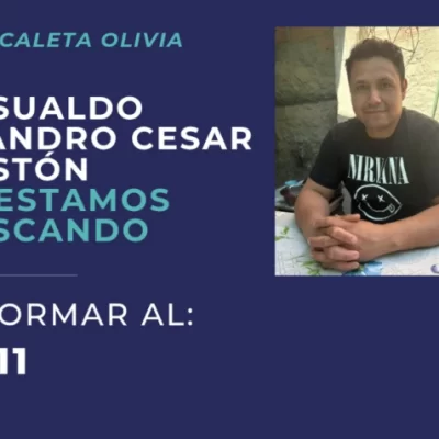 Alerta en Caleta Olivia: investigan la desaparición de un hombre que viajaba en Uber Alerta en Caleta Olivia: investigan la desaparición de un hombre que viajaba en Uber