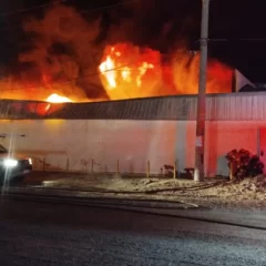 Incendio de gran magnitud en una pesquera de Puerto Madryn