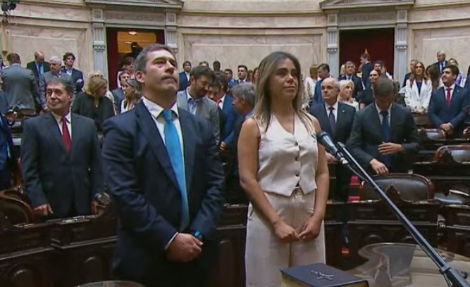 Juan Pablo Luque y Maira Frías juraron como diputados nacionales por Chubut