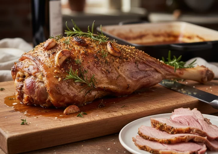 Receta de cordero asado al horno con hierbas en simples pasos