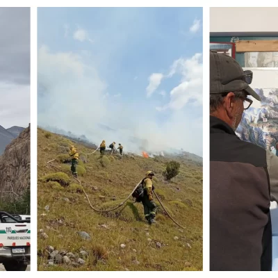 60 personas combaten el incendio en Parque Nacional Los Glaciares y siguen llegando refuerzos