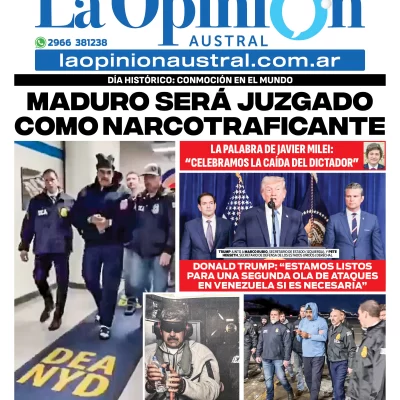 Tapa especial de La Opinión Austral: Maduro será juzgado como narcotraficante
