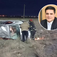 El concejal de Río Gallegos, Martín Chávez, sufrió un fuerte vuelco cerca del aeropuerto